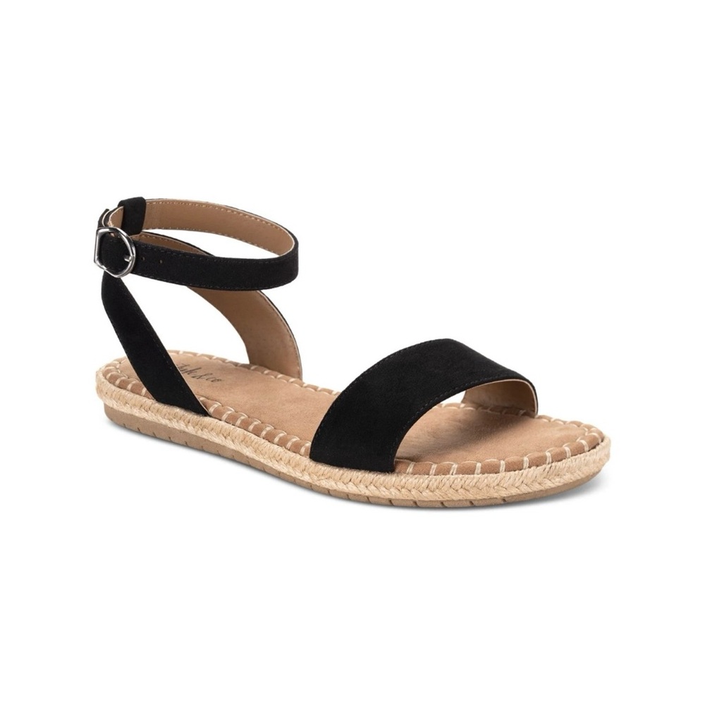 Style & Co Peggyy Womens Espadrille Flat Sandal Black Microfiber US Size 5.5 M